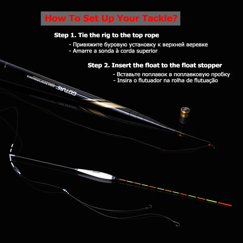 Goture Carp Feeder Fishing Rod Carbon Fiber Telescopic Rods Hand Pole 3.6-7.2m Stream Rods Tackle Vara De Pesca - Loja Winner
