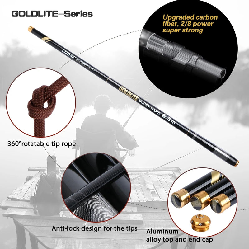 Goture Carp Feeder Fishing Rod Carbon Fiber Telescopic Rods Hand Pole 3.6-7.2m Stream Rods Tackle Vara De Pesca - Loja Winner