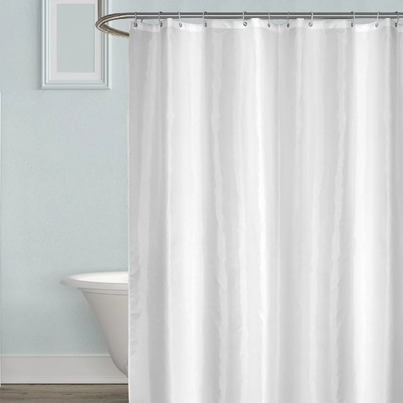 White Shower Curtains Waterproof Thick Solid Bath Curtains For Bathroom Bathtub Large Wide Bathing Cover 12 Hooks rideau de bain - Loja Winner