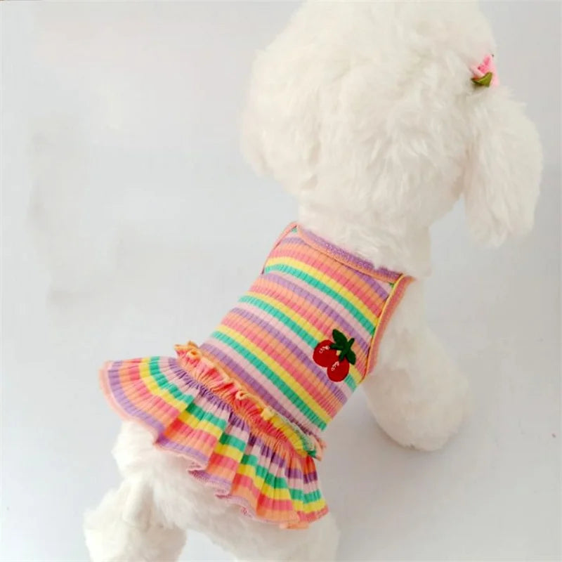 Puppy Summer Clothes Dog Fancy Dress for Small Breeds Dogs Pet Short Skirt Pomeranian One Piece Ropa Perro Costume Roupa Vestido - Loja Winner