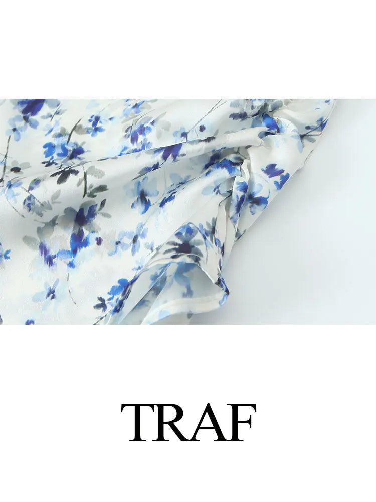 TRAF 2024 Spring Women Fashion 2 Piec Suits Lapel Tight Single Breasted Short Shirt + Folds Wild Basic Streetwear Female Skirt - Loja Winner