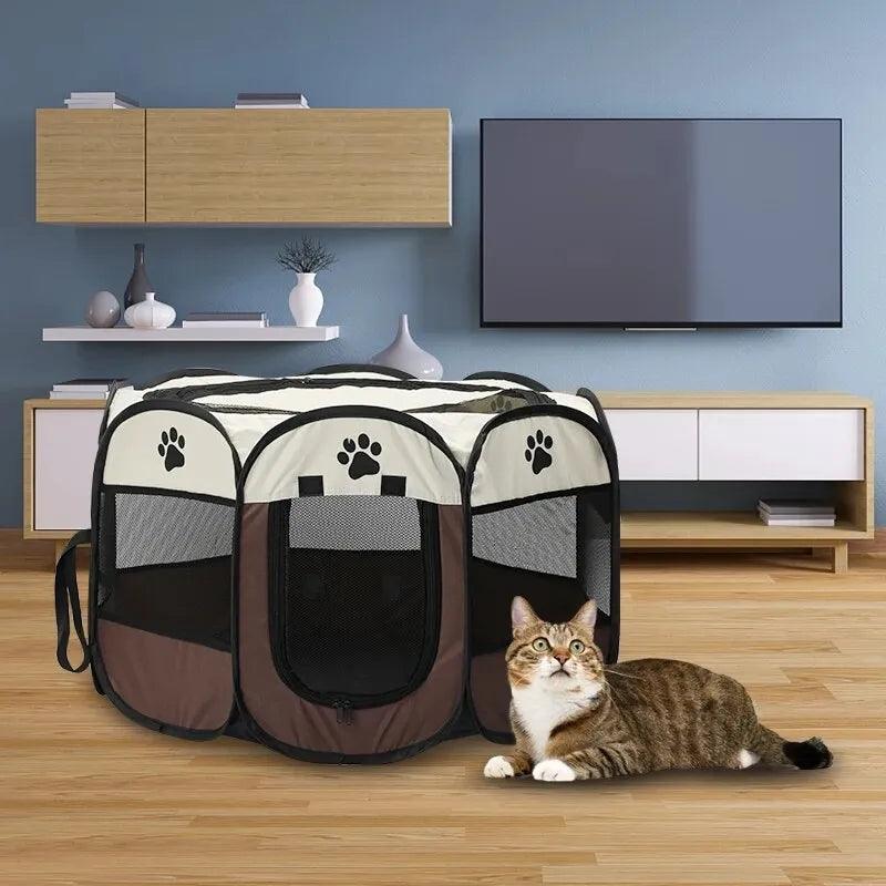 Portable Foldable Pet Tent Kennel Octagonal Fence Puppy Shelter Easy To Use Outdoor Easy Operation Large Dog Cages Cat Fences - Loja Winner