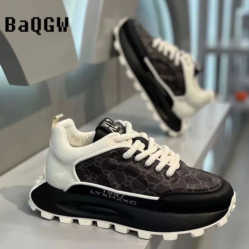 Designer Men Shoes Spring Autumn Comfortable Men's Thick Platform Sneakers Fashion Casual Thick Sole Shoes Sports Trainers Tenis - Loja Winner