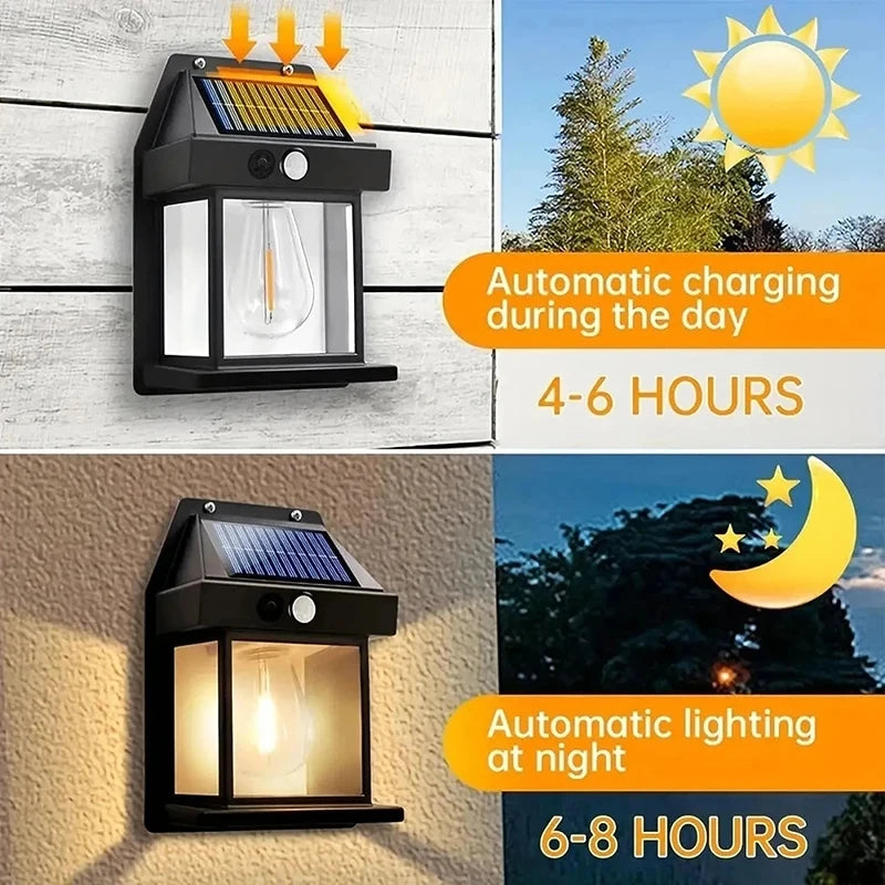 Hot Sale Solar Tungsten Light With Intelligent Induction 3 Lighting Modes Outdoor Garden Courtyard Garage Decoration Wall Lamp - Loja Winner