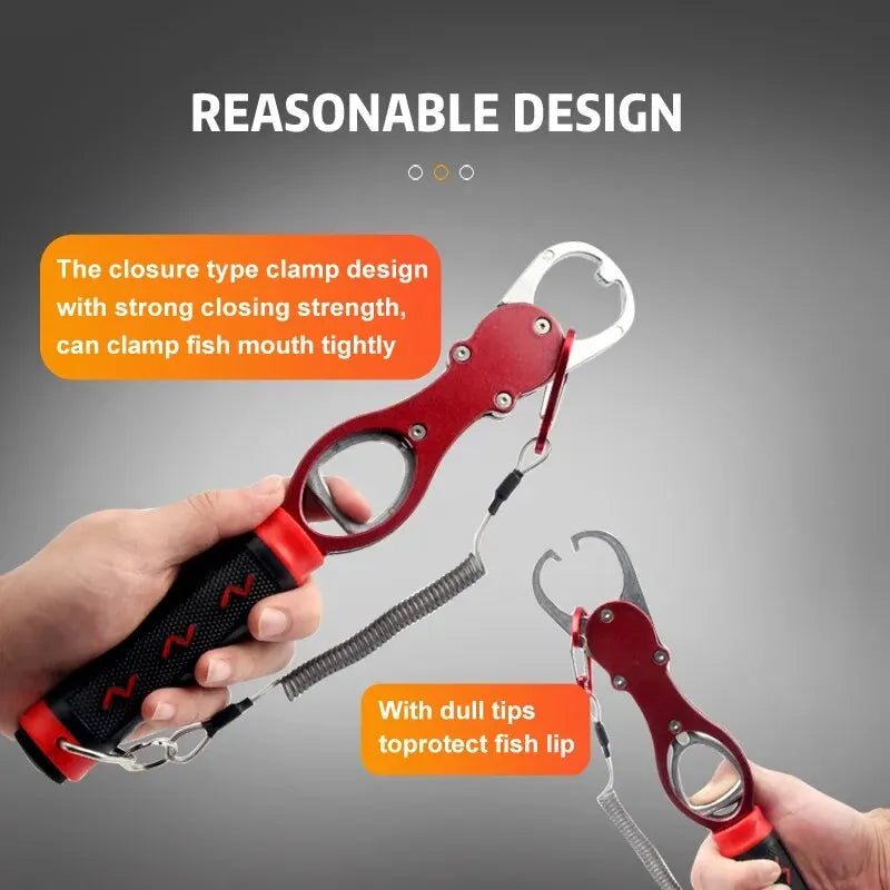 Fishing Lip Gripper Fish Plier Hand Grip Portable Aluminum Alloy Fishing Grip Hook Gripper With Weight Scale Fishing Accessories - Loja Winner
