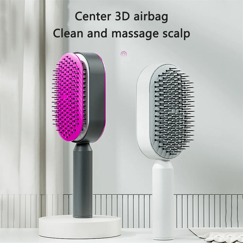 Massage Comb Hair Brush Air Cushion One-Key Self Cleaning Hair Comb Professional Detangling Scalp Air Bag Combs For Hair - Loja Winner