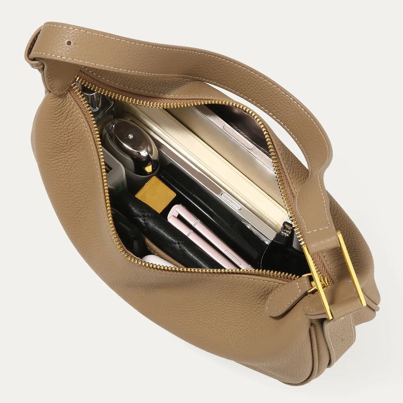 ITAMOOD Retro Style Saddle Shoulder Bag Solid Color Hobo Bag Women's Leather Underarm Purse Luxury Brand Bag - Loja Winner