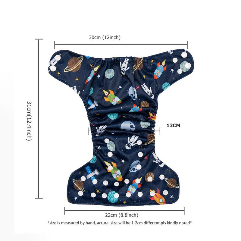Reusable Cloth Diaper for Baby Cartoon Pattern Breathable Nappies Waterproof Toilet Training Pants with Snap Toddler Pocket - Loja Winner