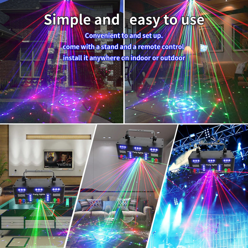 HCWE LED 21 Eyes Laser Projectors RGB Christmas Party Lights Gradient UV Light Decoration Wedding DJ Disco Ball Nightclub Lights - Loja Winner