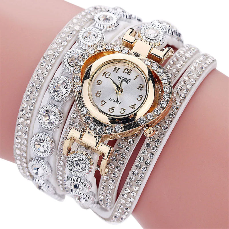 Bracelet Watch Women Vintage Rhinestone Crystal Dial Analog Quartz Wristwatches Relogio Feminino Наручные Часы Женские Casual