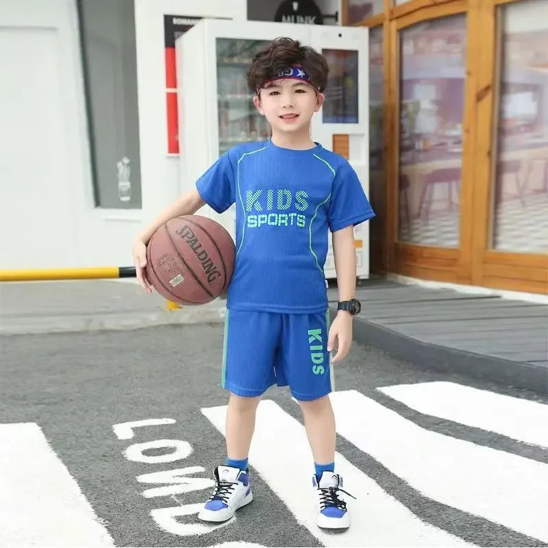 Sports Children's Sets Quick Drying T-shirt Shorts Sportswear Basketball Suits Kids Clothes Breathable Summer Children Clothing