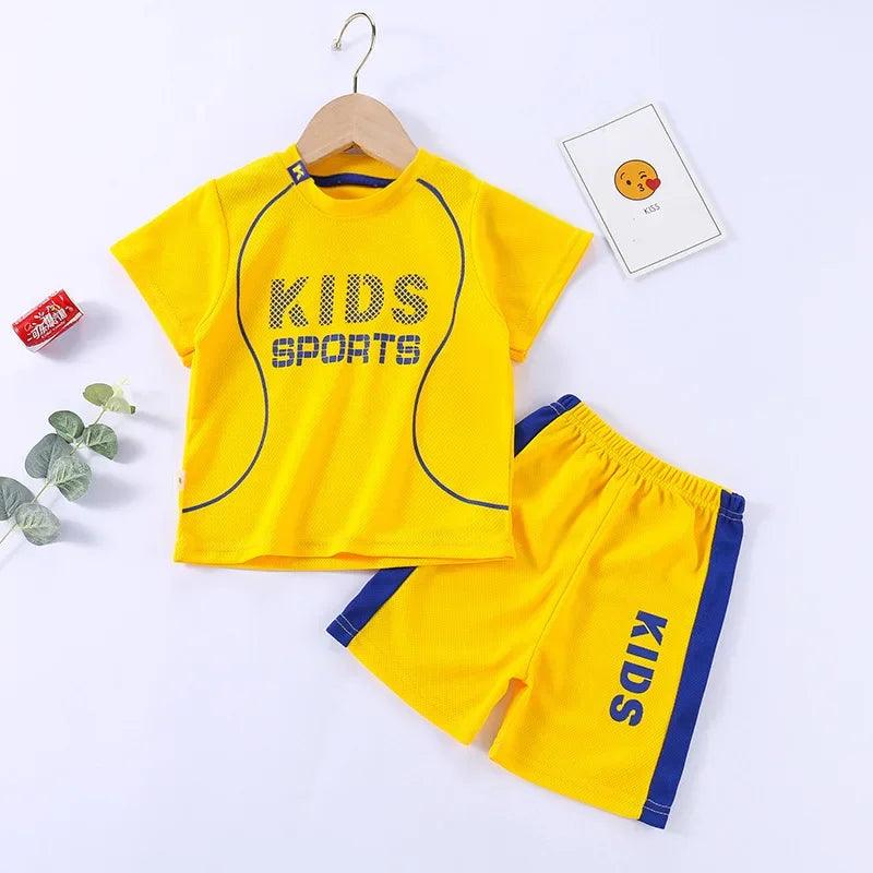 Sports Children's Sets Quick Drying T-shirt Shorts Sportswear Basketball Suits Kids Clothes Breathable Summer Children Clothing - Loja Winner
