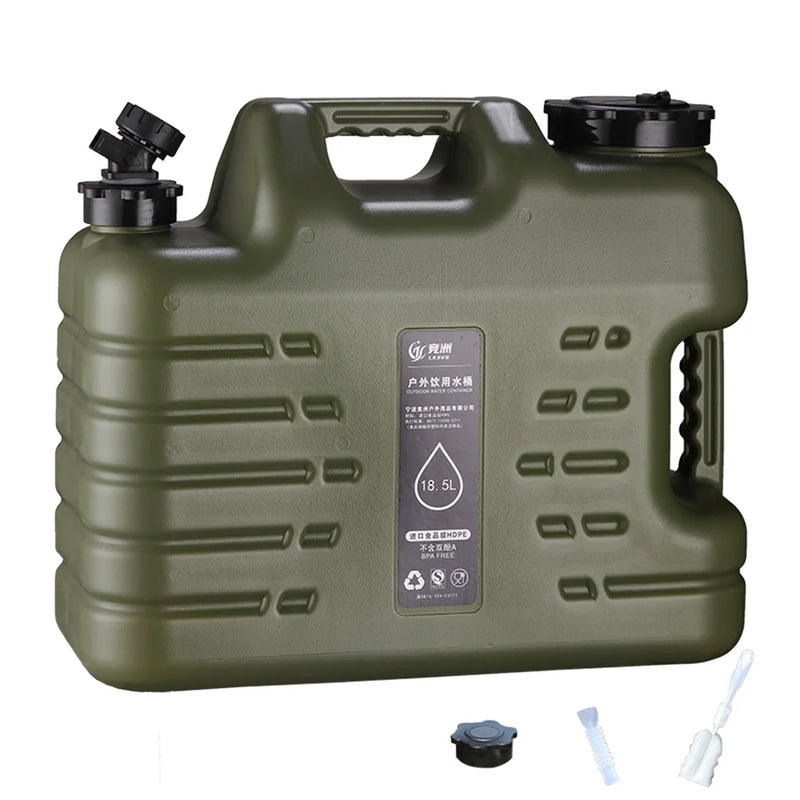 18L Large Capacity Portable Water Container with Detachable Faucet No Leakage Drinking Water Canister for Outdoor Travel Driving