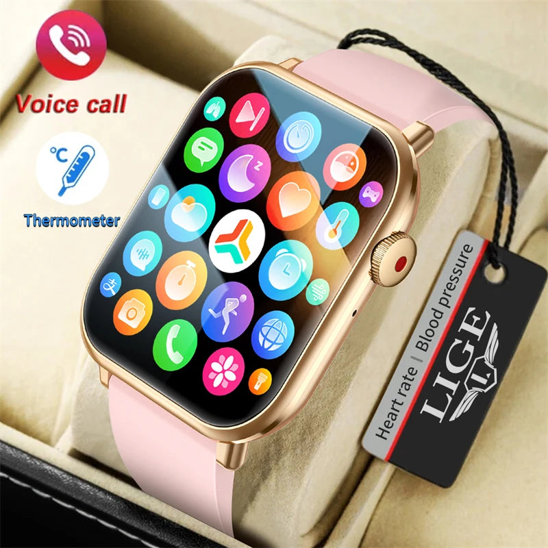 2024 Women Smart Watch For Men Body Temperature Sports Fitness Watches Bluetooth Call Digital Waterproof Smartwatch Ladies+Box