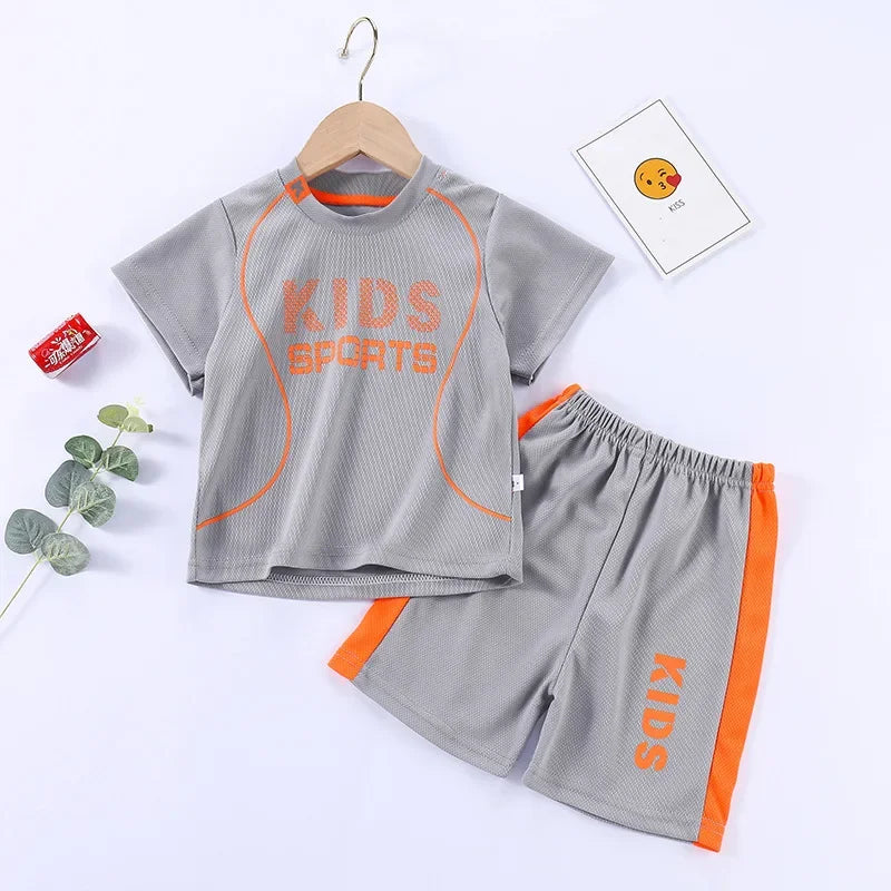 Sports Children's Sets Quick Drying T-shirt Shorts Sportswear Basketball Suits Kids Clothes Breathable Summer Children Clothing