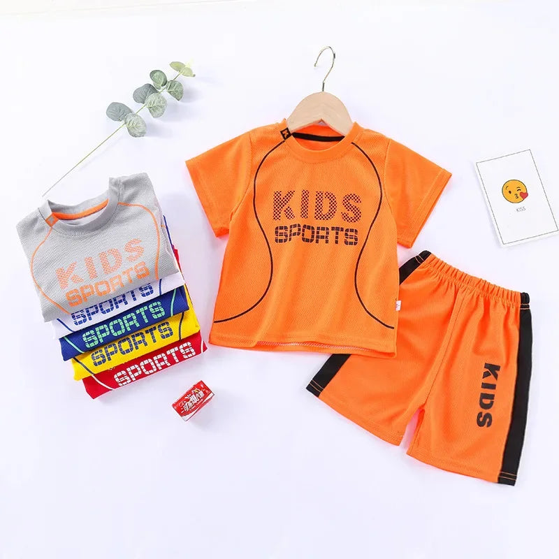 Sports Children's Sets Quick Drying T-shirt Shorts Sportswear Basketball Suits Kids Clothes Breathable Summer Children Clothing